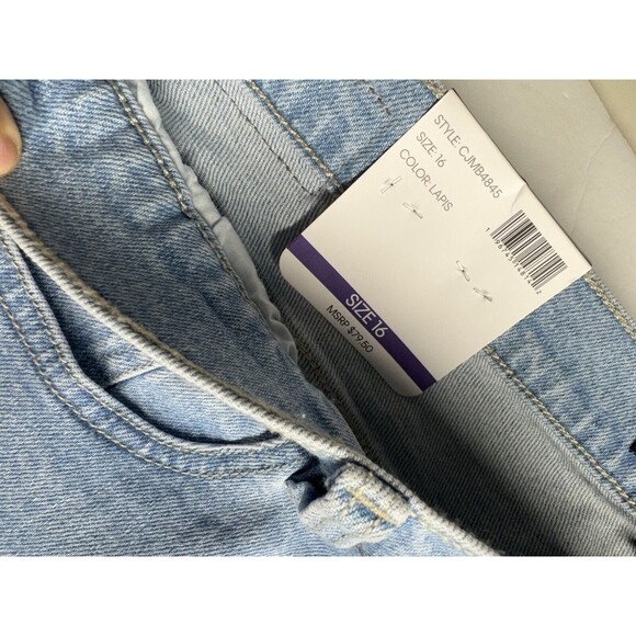 NWT Size 16 Lapis Calvin Klein Vintage Straight Jeans High Rise Stretch MSRP $79 - Picture 12 of 16